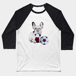 Football Supporting French Bulldog Baseball T-Shirt